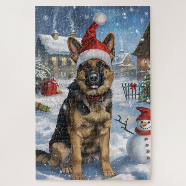 Puzzle berger allemand hiver Wonderland Noël Joie (Vertical)