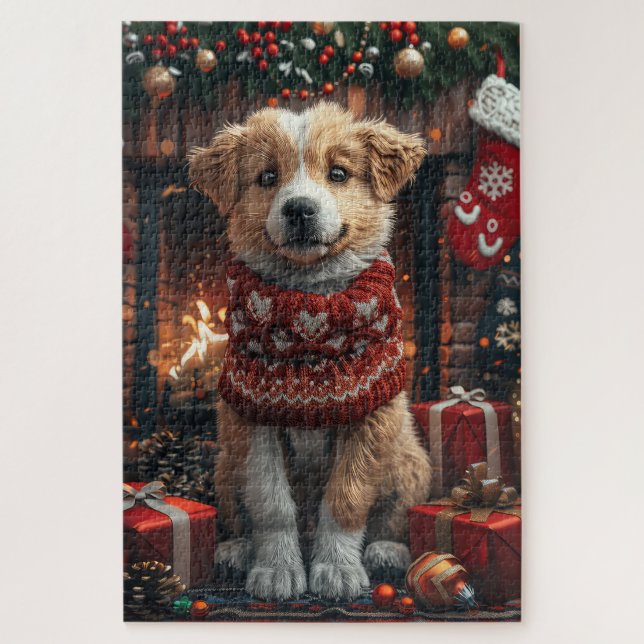 Puzzle Berger Anatolien Avec Cheminée Cadeaux De Noël (Vertical)