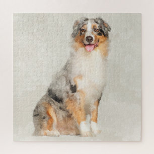 Puzzle Berger australien - aquarelle bleue de Merle