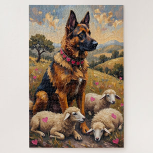 Puzzle Berger d'Anatolie Saint-Valentin Cœur Troupeau