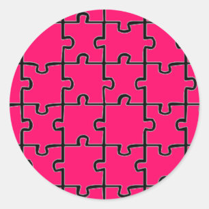 Puzzle bessert Muster GEWOHNHEITS-FARBE aus Runder Aufkleber