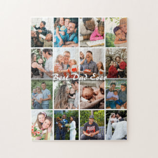 Puzzle Best Dad Ever 16 Photo Collage Personalized Father