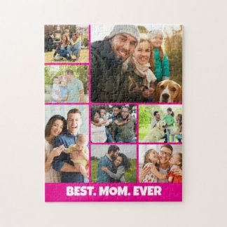 Puzzle Best Mom Ever – 8 Photo Collage Frame Template
