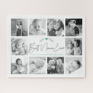 Puzzle Best Nana Ever Modern Script 10 Photo Collage Chic