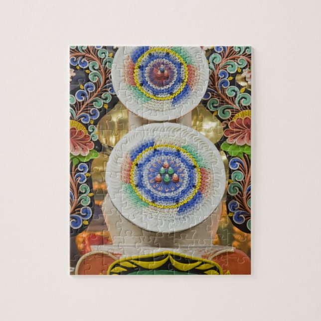 Puzzle Bhoutan. Des gâteaux cérémoniels fabriqués par des (Vertical)