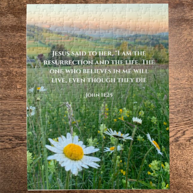 Puzzle Bible chrétienne traditionnelle Verse Nature origi (This unique jigsaw puzzle is my original photo of Swiss meadow wildflowers with custom Bible verse.
)