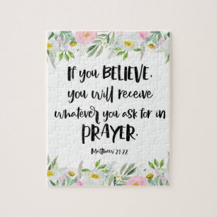 Puzzle Bible verset floral