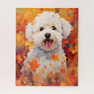 Puzzle Bichon Frise Automne Thanksgiving