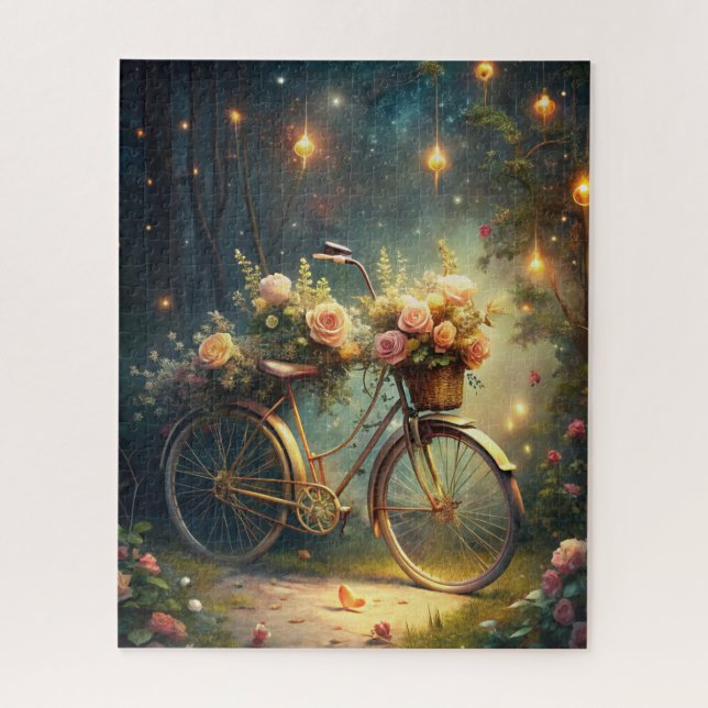 Puzzle Bicycle and Flowers (Vertical)