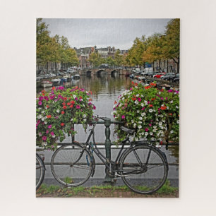 Puzzle Bicyclettes et canaux à Amsterdam - 16x20 - 520