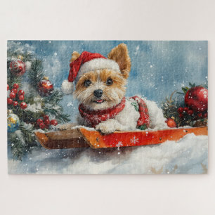 Puzzle Biewer Terrier Chien dans la boue Laisser il neige