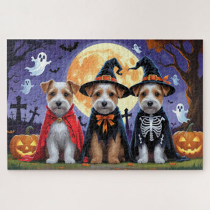 Puzzle Biewer Terrier Chiens Citrouille Halloween Funny