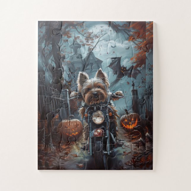 Puzzle Biewer Terrier équitation Moto Halloween Effrayer (Vertical)