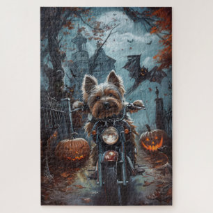 Puzzle Biewer Terrier équitation Moto Halloween Effrayer