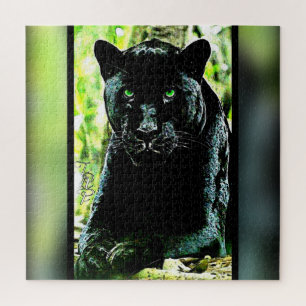 Puzzle Big Cat Models: Green Eyed Black Panther