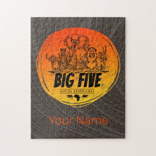 Puzzle Big Five of Africa Safari Eléphant Vintage, Lion