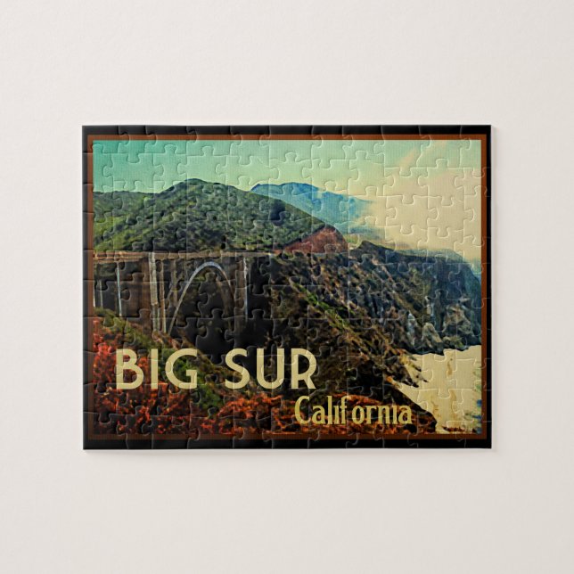 Puzzle Big Sur Californie Vintage (Horizontal)