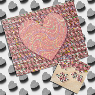 Puzzle Big Swirls Heart sur Confetti Style Arrière - plan