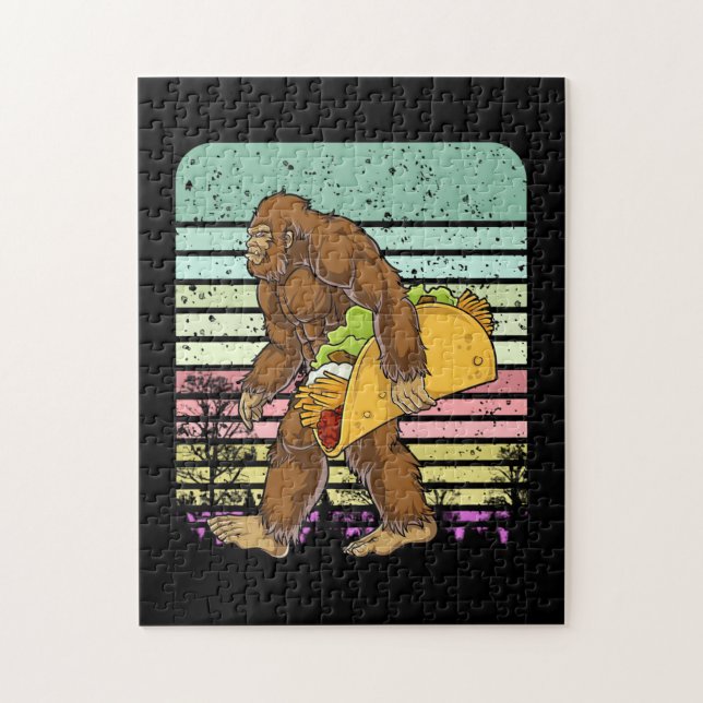 Puzzle Bigfoot Drôle Tenant Un Taco (Vertical)