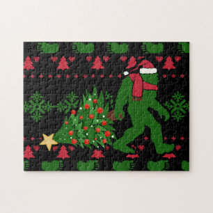 Puzzle Bigfoot on knit background