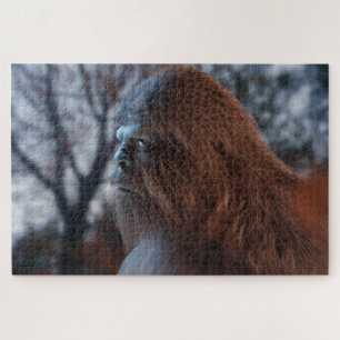PUZZLE BIGFOOT SASQUATCH PORTRAIT IN PROFILE AT DUSK V