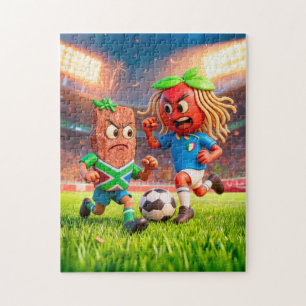 Puzzle Biltong sud-africain contre spaghetti italien soc