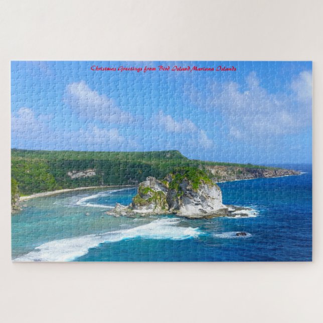 Puzzle Bird Island Mariana Islands. voeux de Noël (Horizontal)