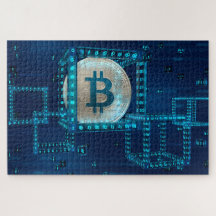 Bitcoin Cryptomonnaie Blockchain Blue Silver