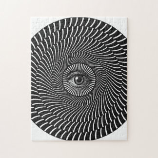 Puzzle Black and White Eye Circulaire Graphic
