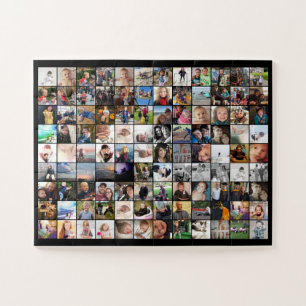 Puzzle Black Borders 80 Famille amis Photo Collage ici