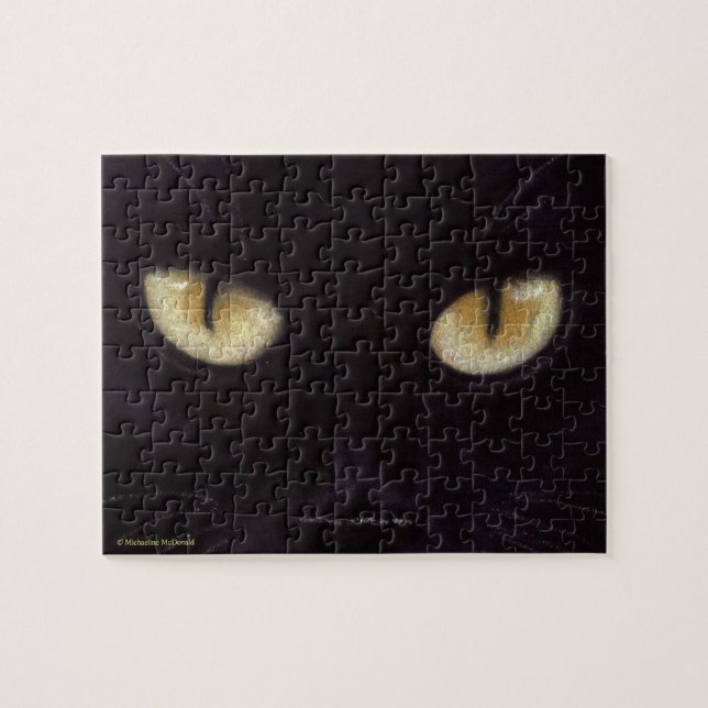 Puzzle Black Cat Eyes (Horizontal)