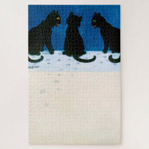 Puzzle Black Cats in the Snow, Louis Wain
