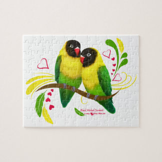 Puzzle Black Masked Lovebirds