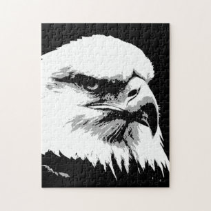 Puzzle Black White American Bald Eagle Pop Art