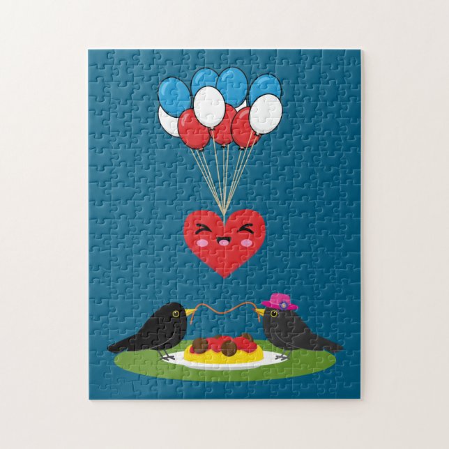 Puzzle Blackbird's Spaghetti Meatballs Valentine's Date (Vertical)