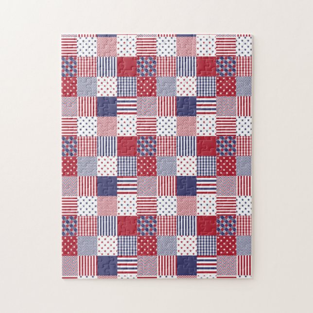 Puzzle Blanc de patchwork americana des Etats-Unis et (Vertical)