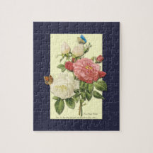 Blanc rose Vintage Roses botaniques