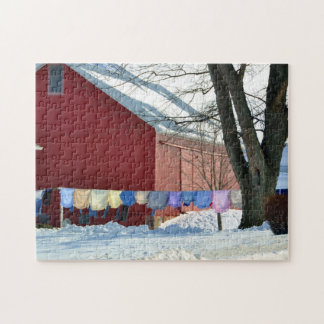 Puzzle Blanchisserie amish d'hiver