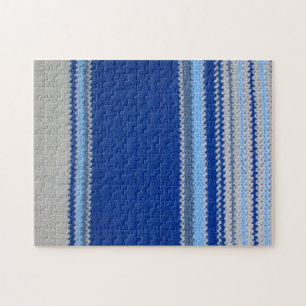 Puzzle - Blaue Streifen in Crochet
