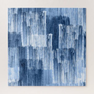 Puzzle Bleu Aquarelles : Motif géométrique