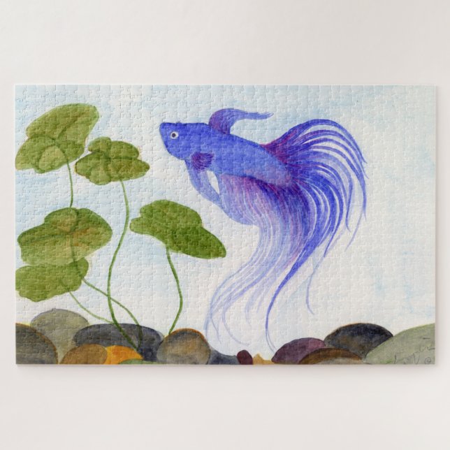 Puzzle bleu Betta Fish Jigsaw (Horizontal)