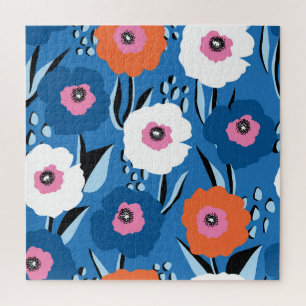 Puzzle Bleu Blanc Rouge : Scandinave Florale.