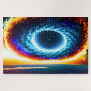Puzzle Bleu cosmique Orange Hurricane Galaxie dans l'espa