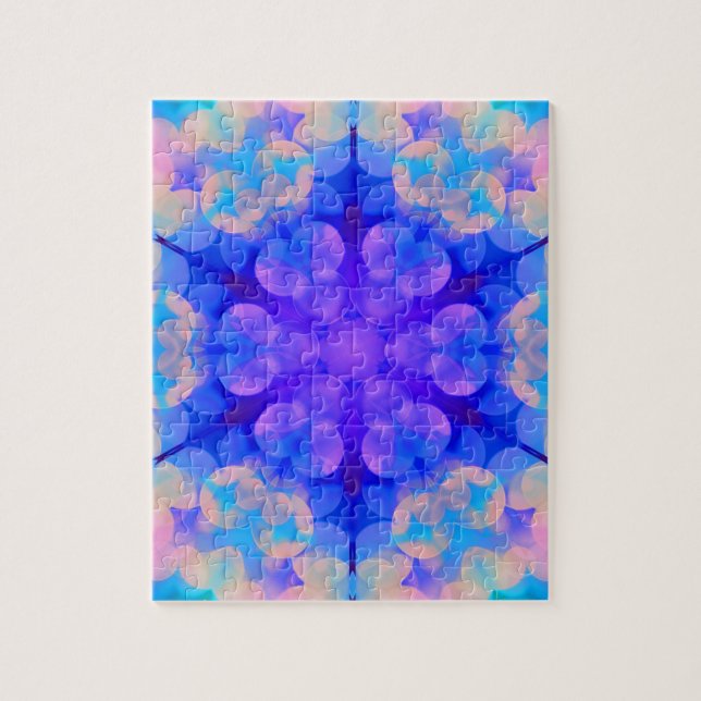 Puzzle Bleu et rose Gradient Pastel Bubble Art (Vertical)
