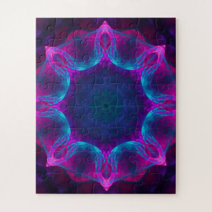 Puzzle Bleu et rose néon foncé Kaleidoscope dégradé