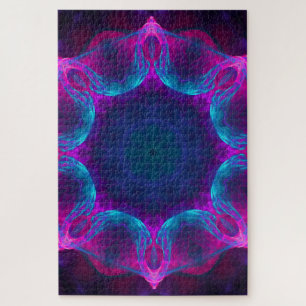 Puzzle Bleu et rose néon foncé Kaleidoscope dégradé