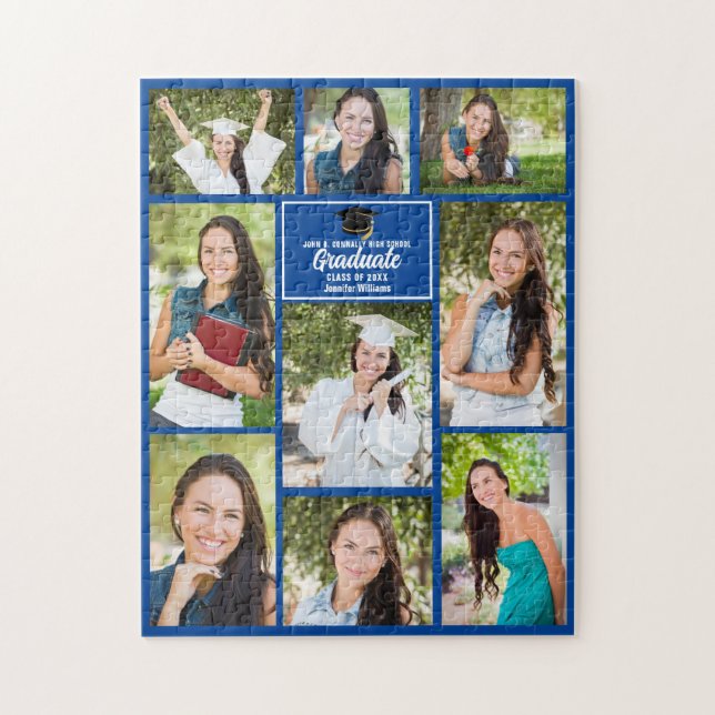 Puzzle Bleu Graduate Senior Photo Collage 2023 Graduation (Vertical)