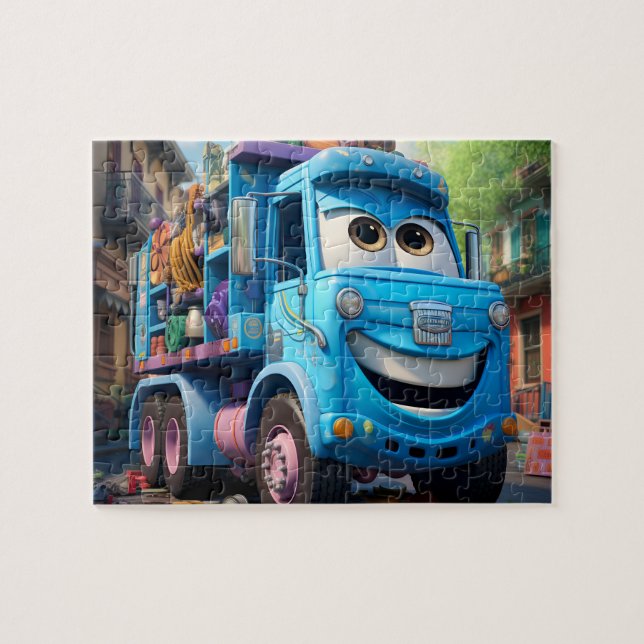 Puzzle bleu poubelle 110 pièces pour enfants (Horizontal)