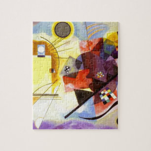 Puzzle Bleu rouge jaune Kandinsky peinture Abstraite