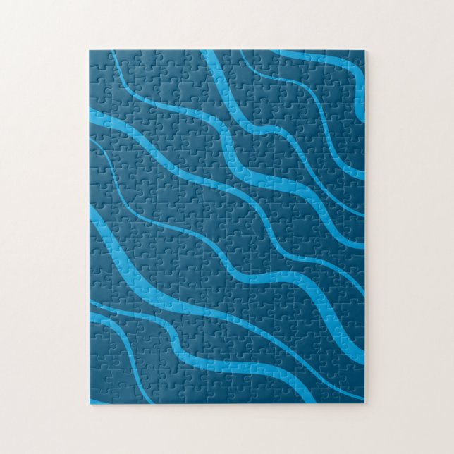 Puzzle Bleu, simple, moderne, cool vague abstraction (Vertical)